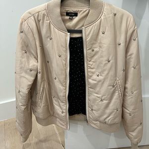 AFRM Light pink bomber jacket with star studs